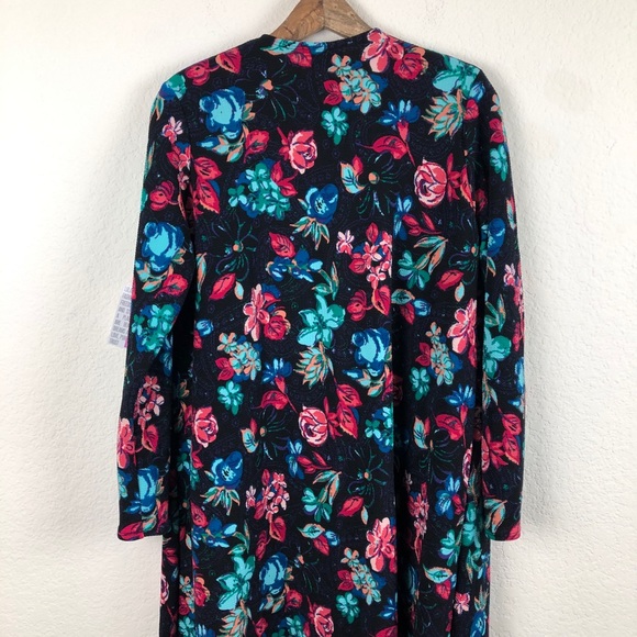 LuLaRoe Sarah Cardigan Duster Black and Fl… - Picture 8 of 8